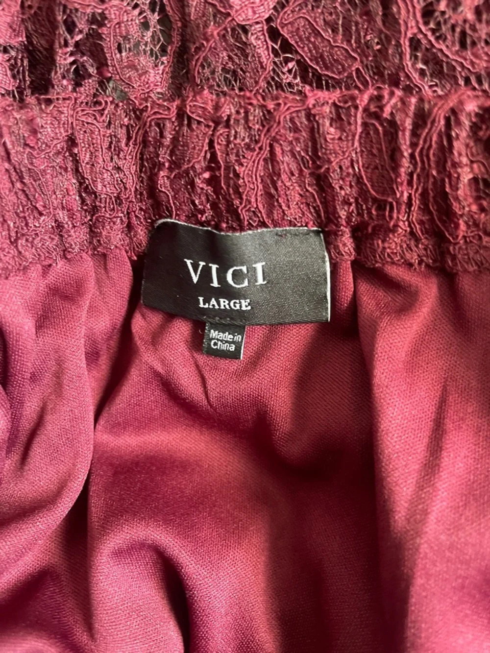NWOT Vici Mulled Wine Lace Midi Skirt - Picture 8 of 8